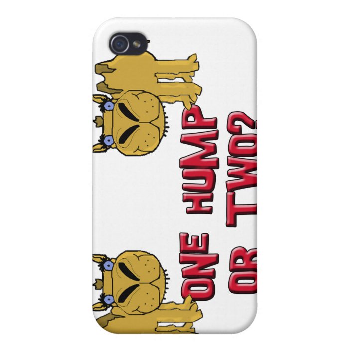 One Hump or Two Schnozzle Camel Cartoon Cover For iPhone 4