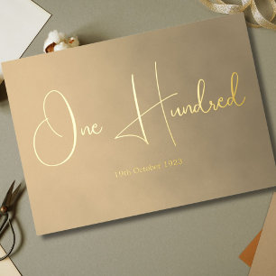 One Hundred 100th Male Birthday Invitation Foil Invitation