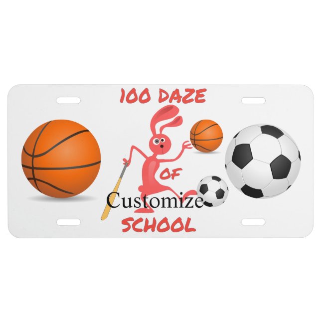 One Hundred Daze Of School Thunder_Cove  License Plate (Front)