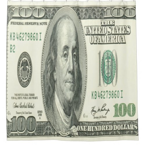 One Hundred Dollar Bill Shower Curtain
