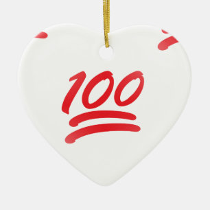 one hundred emoji ceramic ornament
