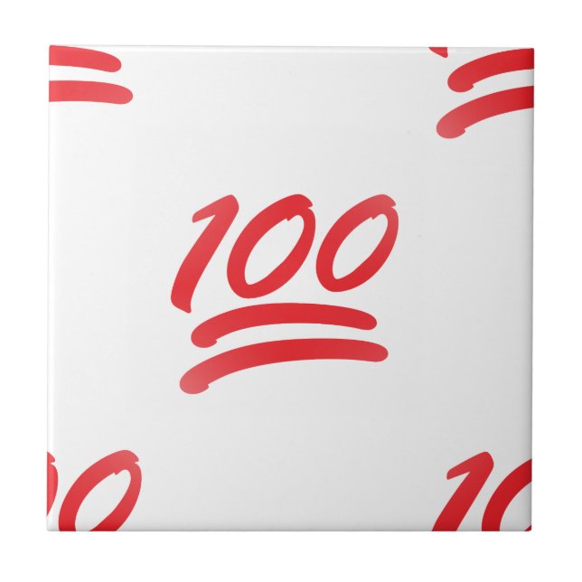 one hundred emoji ceramic tile (Front)