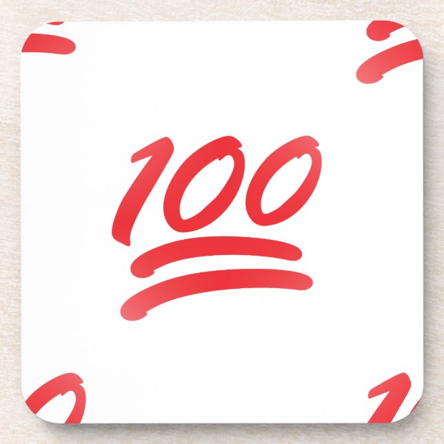 one hundred emoji drink coaster (Front)