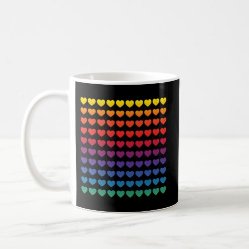 One Hundred Rainbow Hearts Celebrate Peace Coffee Mug