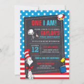 One I Am | The Cat in the Hat Chalkboard Birthday Invitation (Front)