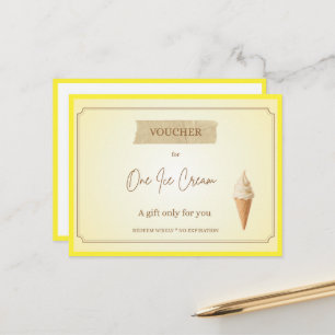 'One Ice Cream' Funny Gift Voucher Postcard