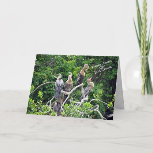 One In A Crowd _ Anhinga Family Greeting Card