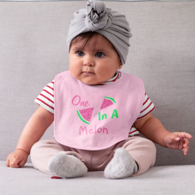 One In A Melon 1st Birthday Baby Bib (Creator Uploaded)