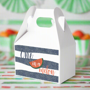 One in a Melon 1st Birthday Baby Boy Striped  Favor Boxes
