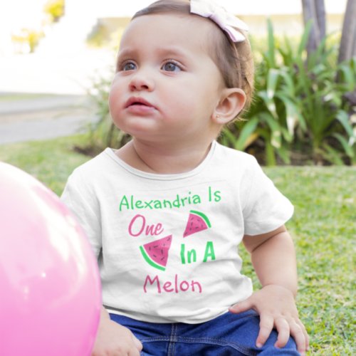 One In A Melon 1st Birthday Baby T_Shirt