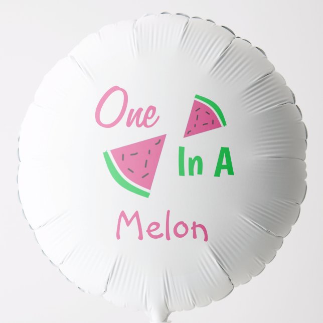 One In A Melon 1st Birthday Balloon (Front)