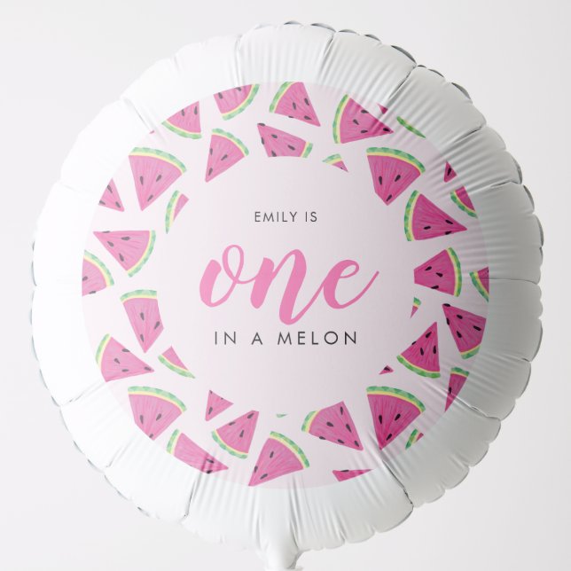 One in a melon 1st birthday balloon (Front)