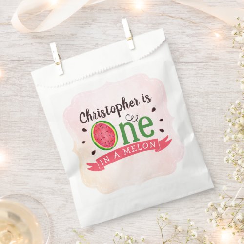 One In A Melon 1st Birthday Favor Bag