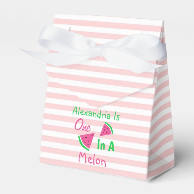 One In A Melon 1st Birthday Favor Boxes (Front Side)