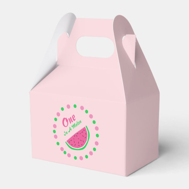 One In A Melon 1st Birthday Favor Boxes (Front Side)
