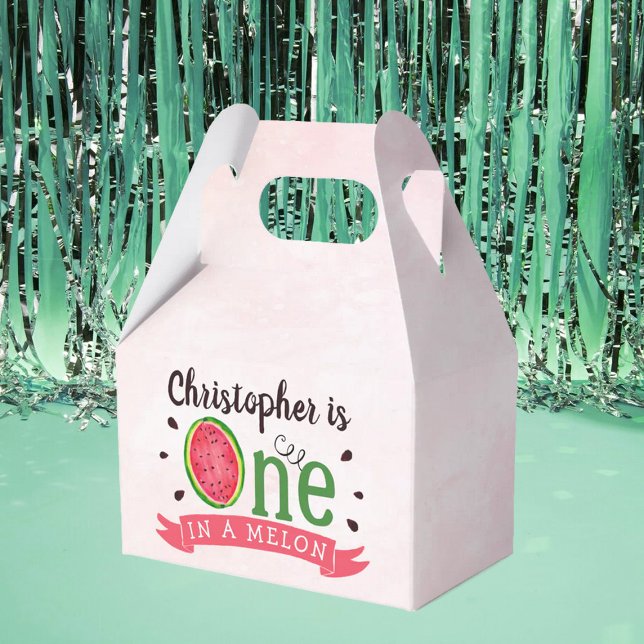 One In A Melon 1st Birthday Favor Boxes (Creator Uploaded)