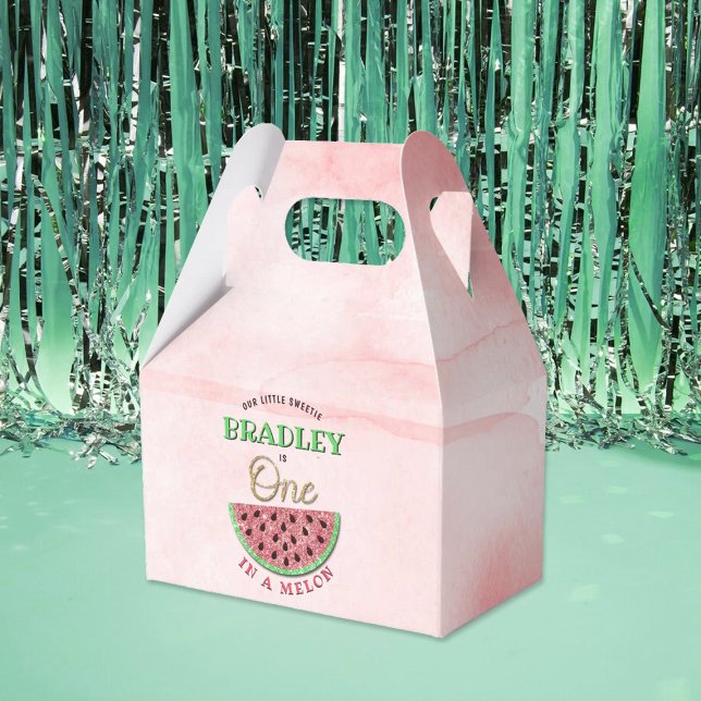One In A Melon 1st Birthday Favor Boxes (Creator Uploaded)