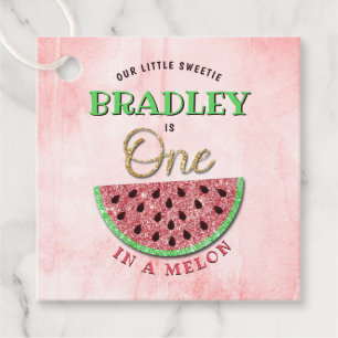 One In A Melon 1st Birthday Favor Tags