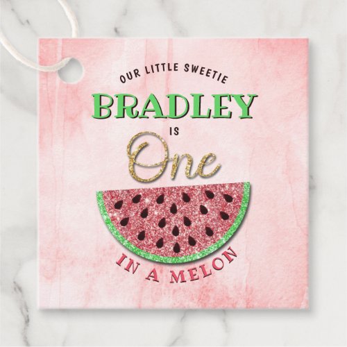 One In A Melon 1st Birthday Favor Tags
