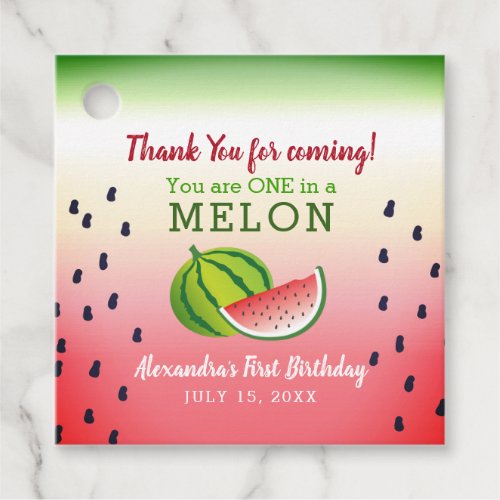 One in a Melon 1st Birthday Favor Tags