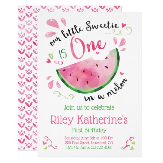 Download One in a Melon 1st Birthday Invitation | Zazzle.com