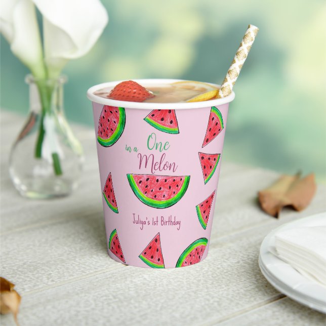 One in a melon 1st Birthday   Paper Cups (Insitu)