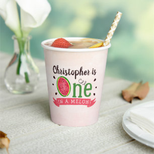 One In A Melon 1st Birthday Paper Cups
