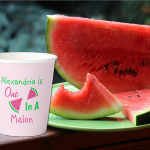 One In A Melon 1st Birthday Paper Cups