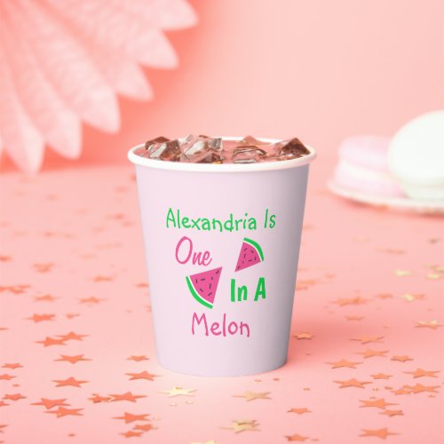 One In A Melon 1st Birthday Paper Cups