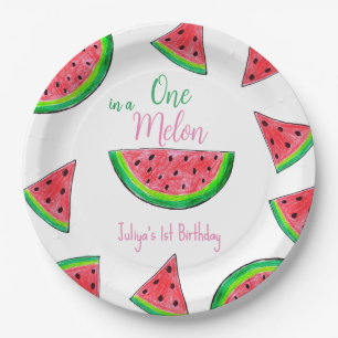 One in a melon 1st Birthday Paper Plates