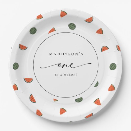 One in a Melon 1st Birthday Paper Plates