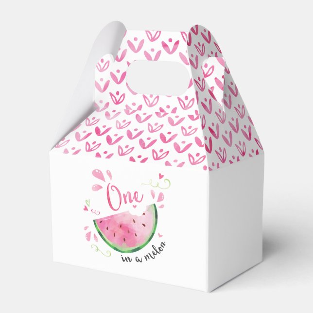 One in a Melon 1st Birthday Party Favor Box (Front Side)