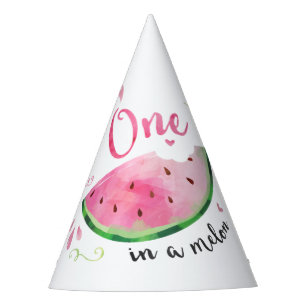 One in a Melon 1st Birthday  Party Hat