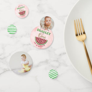 One In A Melon 1st Birthday Party Photo Confetti