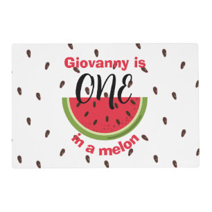 One in a Melon 1st Birthday Party Placemat