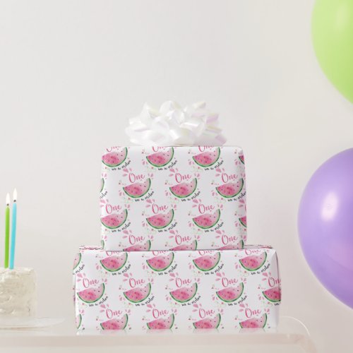 One in a Melon 1st Birthday Party Wrapping Paper