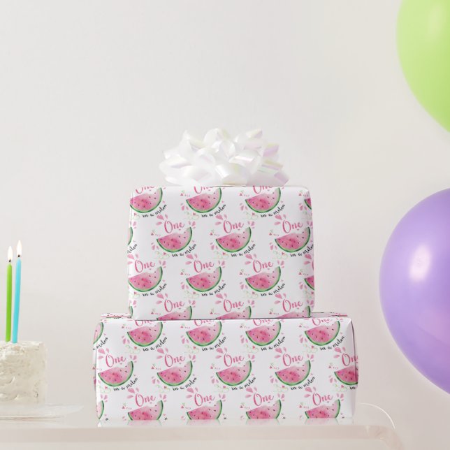 One in a Melon 1st Birthday Party Wrapping Paper (Party Gifts)