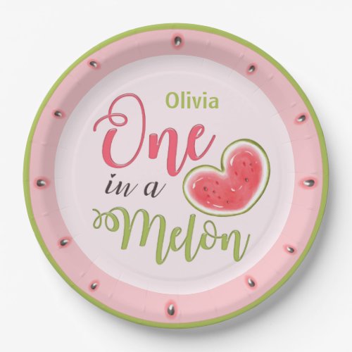 One In A Melon 1st Birthday Summer Party Paper Plates