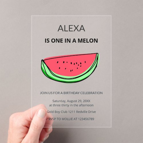 One in a Melon 1st Birthday Watermelon Birthday