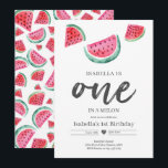 One In A Melon 1st Birthday Watermelon Birthday Invitation<br><div class="desc">One In A Melon 1st Birthday Watermelon Birthday Invitation
All designs are © PIXEL PERFECTION PARTY LTD</div>
