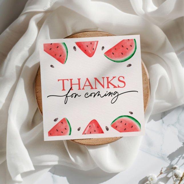 One In A Melon 1st Birthday Watermelon Birthday Napkins (Creator Uploaded)