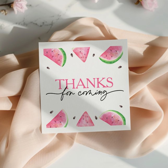 One In A Melon 1st Birthday Watermelon Birthday Napkins (Creator Uploaded)