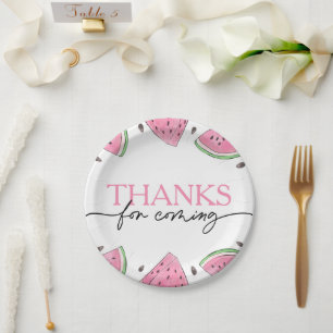 One In A Melon 1st Birthday Watermelon Birthday Paper Plates
