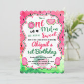 One in a Melon 1st Birthday Watermelon Invitation (Standing Front)