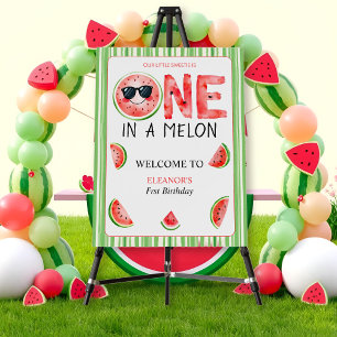 One in a melon 1st birthday watermelon WELCOME Foam Board