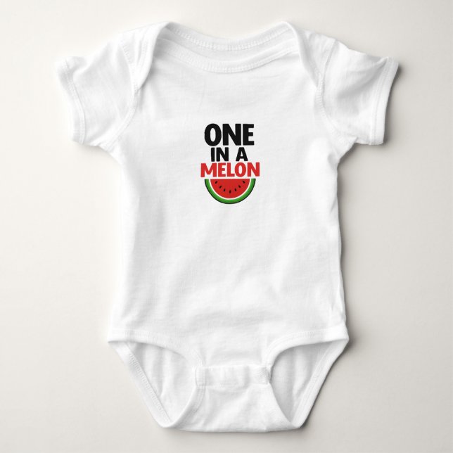 One in a Melon Baby Bodysuit – Cute Watermelon Des (Front)