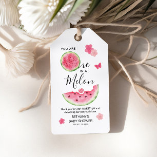'One in a Melon' Baby Shower Watermelon Thank You Gift Tags