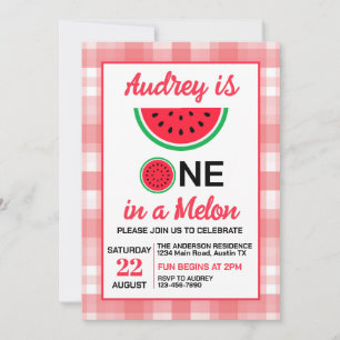 One In a Melon Baby's 1st Birthday Invitation