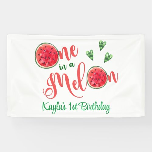 One in a Melon Birthday  Banner