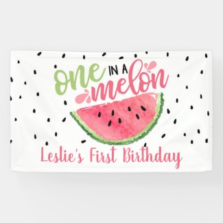 One in a Melon Birthday Banner
